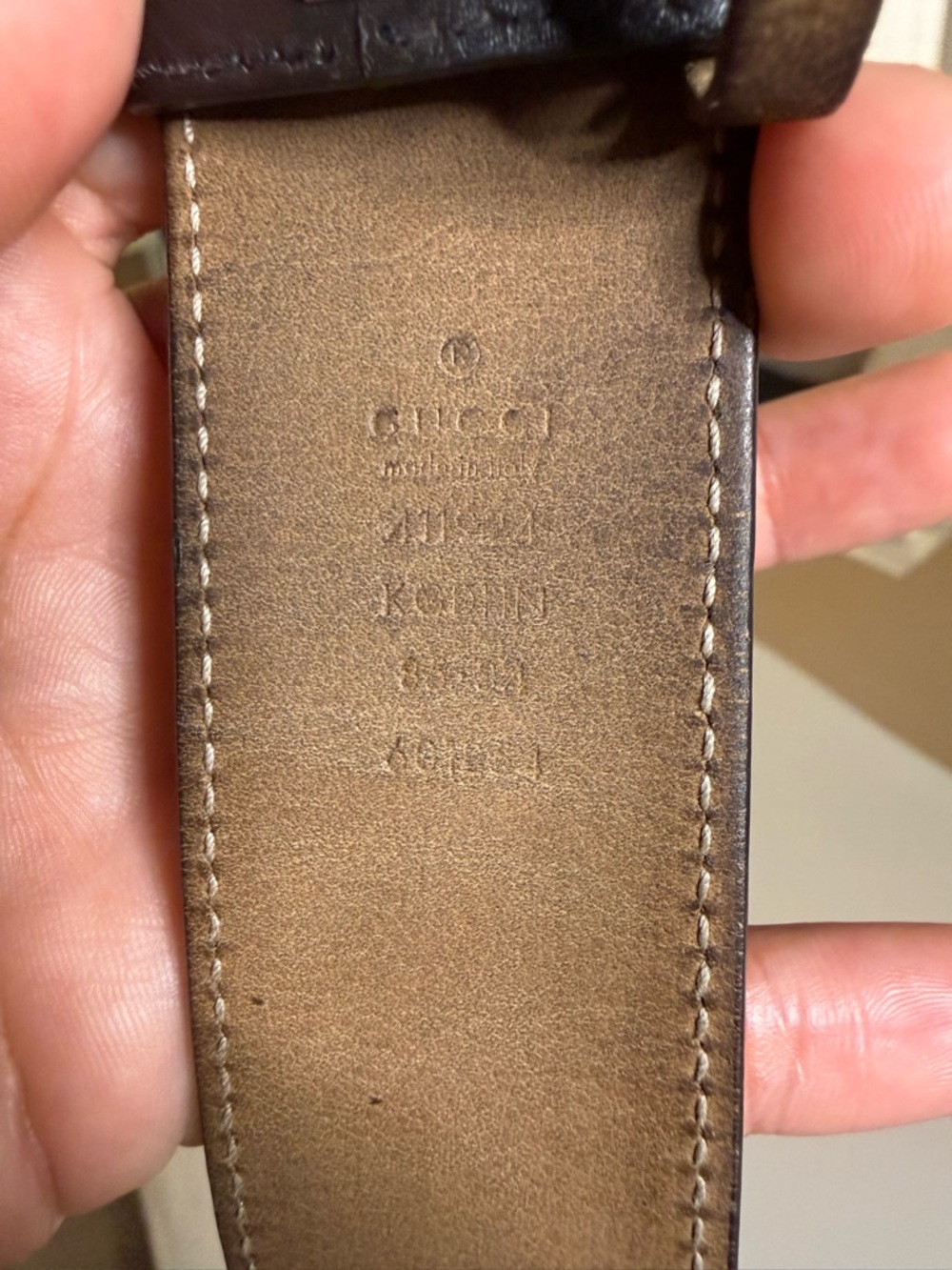 Gucci Beige GG Canvas Belt with Silver Double G Buckle - Picture 4 of 5